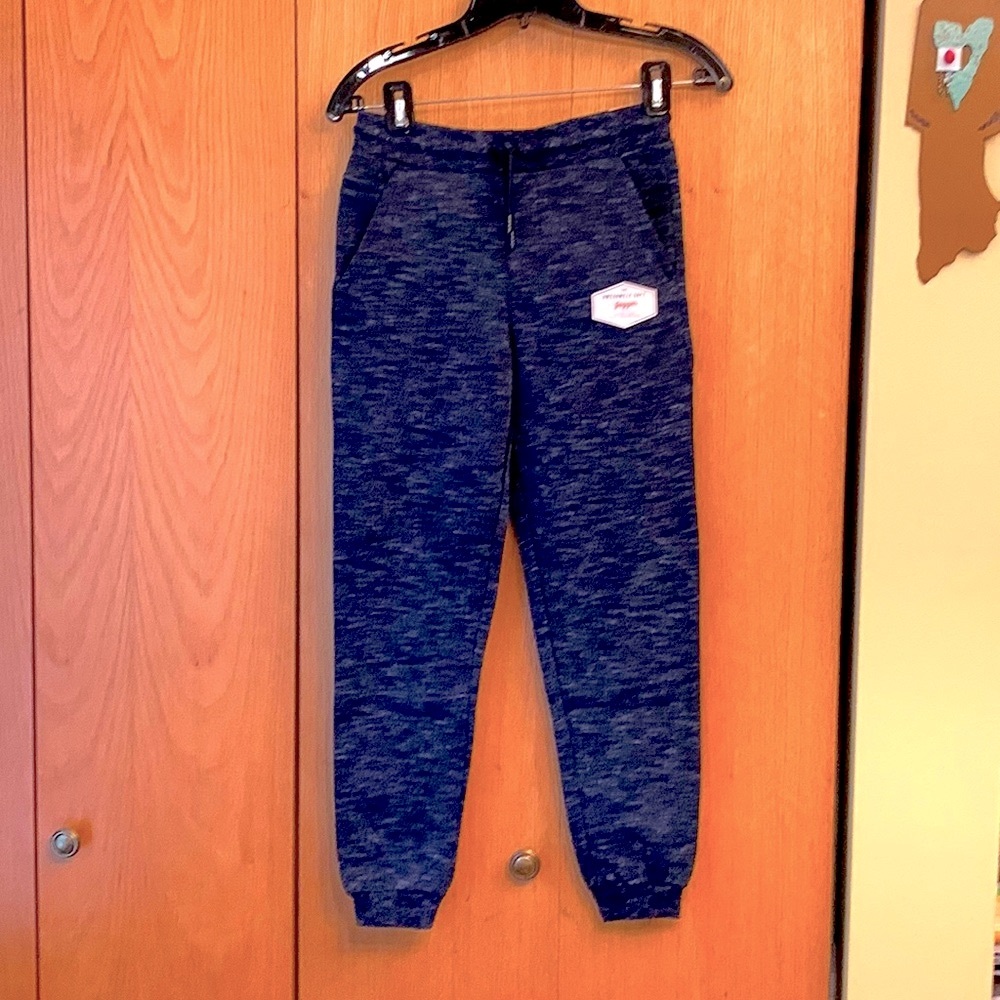 New with tags UP size 10 / 12 blue marled drawstring elastic waist joggers pants
